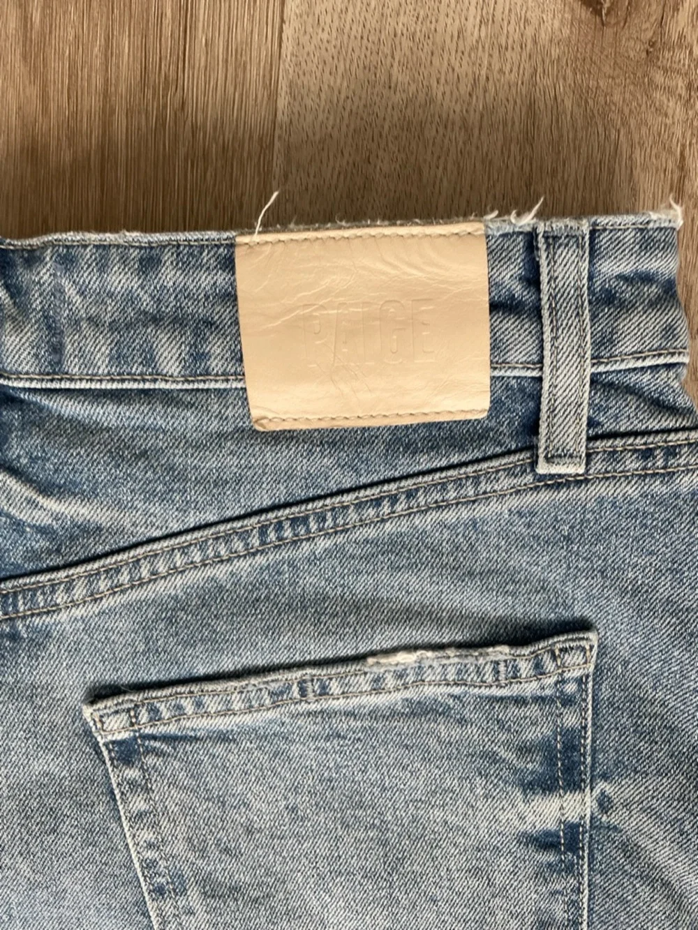 PAIGE Light Blue Vintage Wash Denim Shorts - Picture 6 of 6